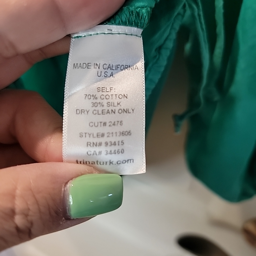 Trina Turk Bright Green Top Size L - Picture 7 of 8